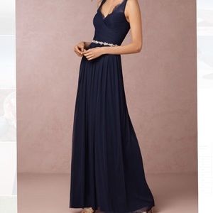 BHLDN Hitherto Fleur Dress navy from Anthropologie